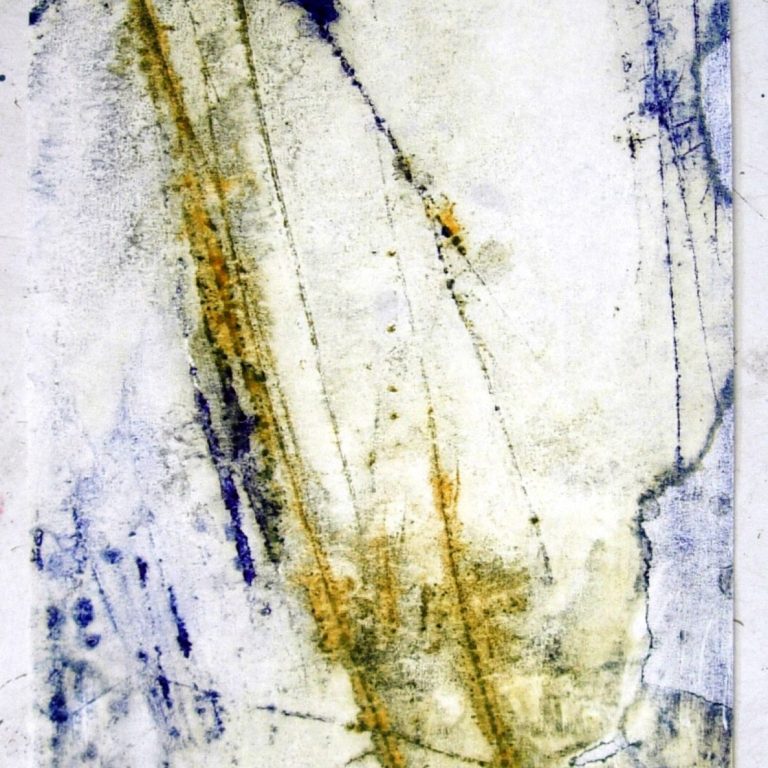 d'un lexique et d'une feuille - 2003, collagraphie, 53 x 25 cm