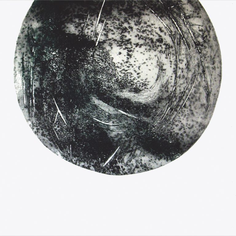 ...des ronds dans l'eau - 2008, collagraphie, 55,5 x 55,5 cm