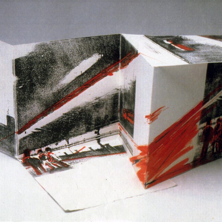 SQUARE TIME 1989, photocopie transférée et encre sur papier, pliage 6 (15 x 15 cm)