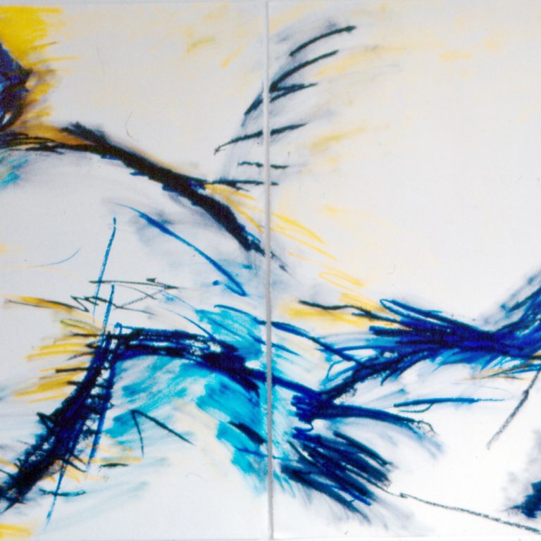Sans titre - 1993, bâton à l'huile sur papier,127 x 195 cm