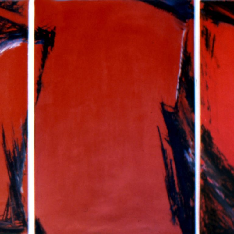 POSTE 14 - 1997, latex et bâton à l'huile sur papier, 122 x 242 cm