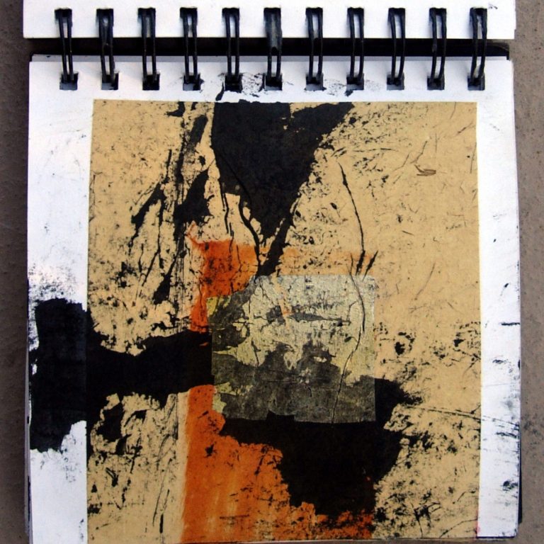 CARNET - 1er juin -13 août - 2001, collage et encre sur papier, 43 pages, 16 x 15 x 2 cm