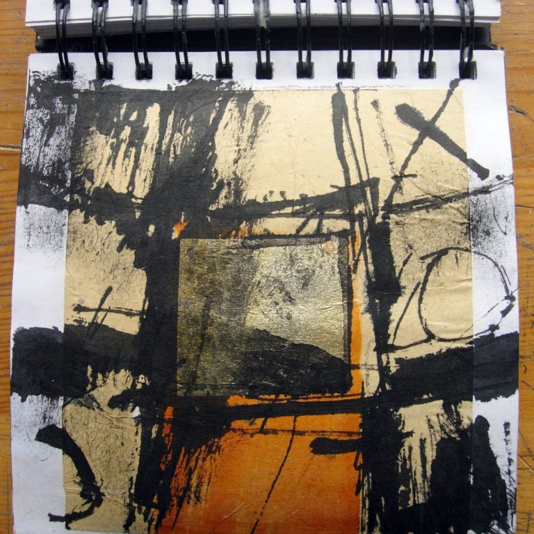 CARNET - 1er juin-13 août, 2001, collage et encre sur papier 43 pages, 16 x 15 x 2 cm