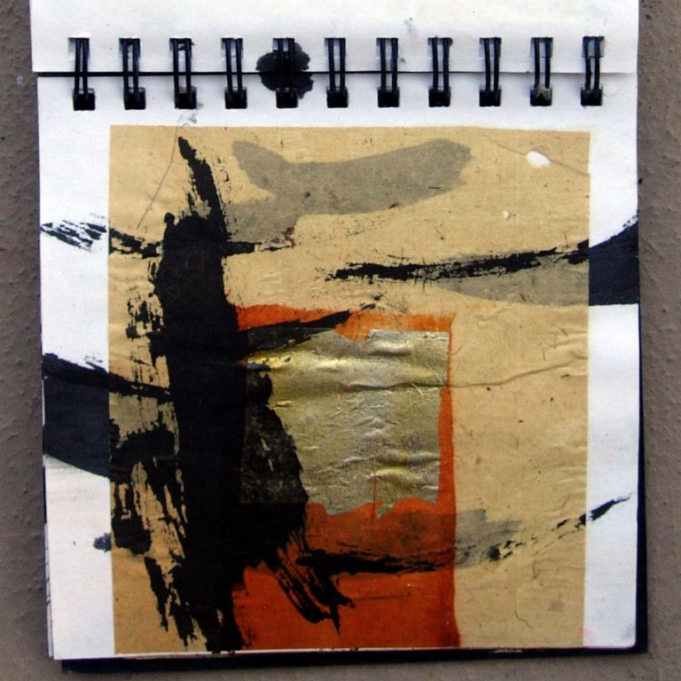 CARNET - 1er juin -13 août - 2001, collage et encre sur papier, 43 pages, 16 x 15 x 2 cm