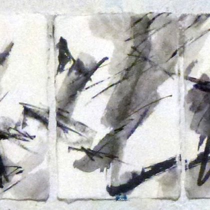 9 feuillets - 2014, encre sur papier, 15 x 98 cm