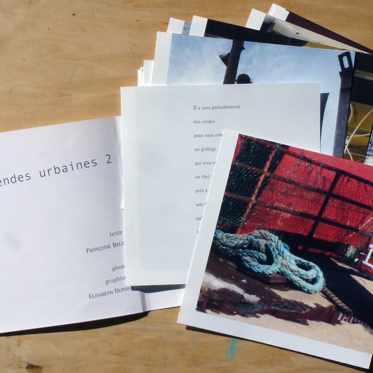 Légendes urbaines 2 - 2016, photos numériques, texte de Françoise Belu, 14 pages, 20 x 20 cm