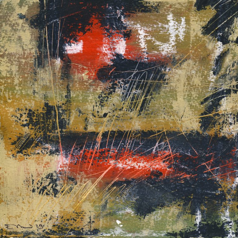 Sans titre - 2019, techniques mixtes sur papier, 20 x 20 cm