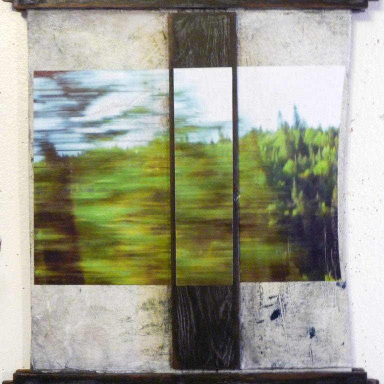 Traverse I - 2009, objet trouvé, photo numérique, techniques mixtes, 48 x 36 x 4 cm