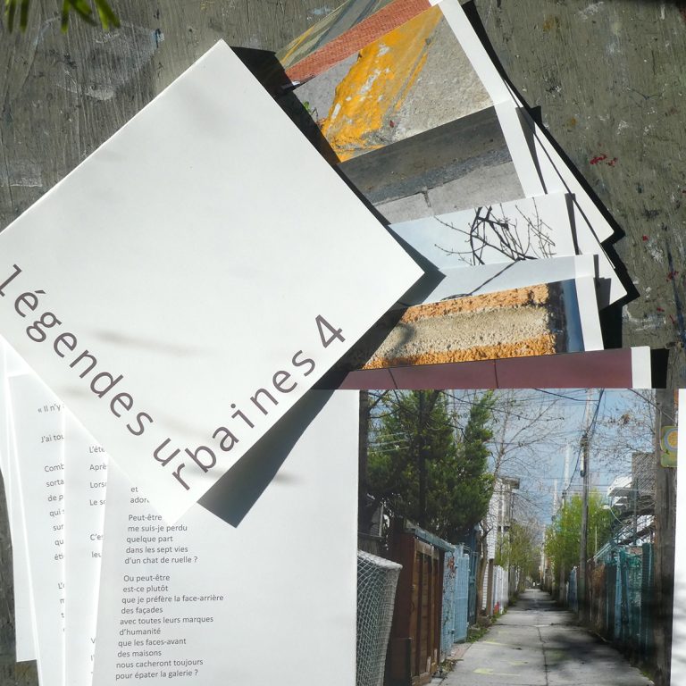 LÉGENDES URBAINES 4, 2024, photos numériques, textes de Normand Boisvert, 11 pages, 20 x 35,5 cm